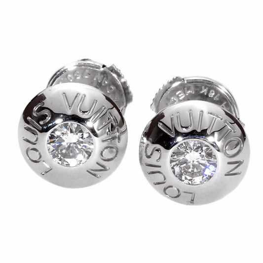 Lothtuis Vuithttton Diamond Stud White Gold Earrings