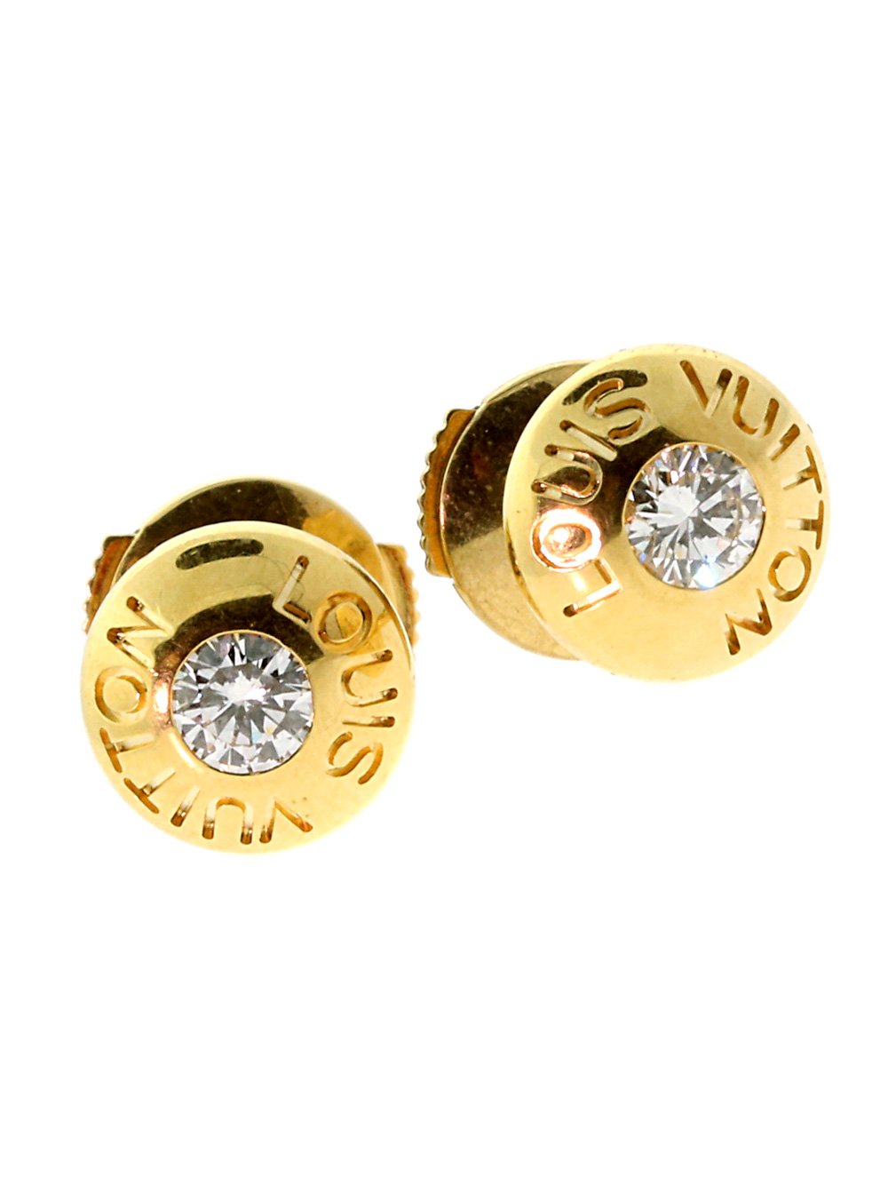 Lothtuis Vuithttton Diamond Studs Gold Earrings