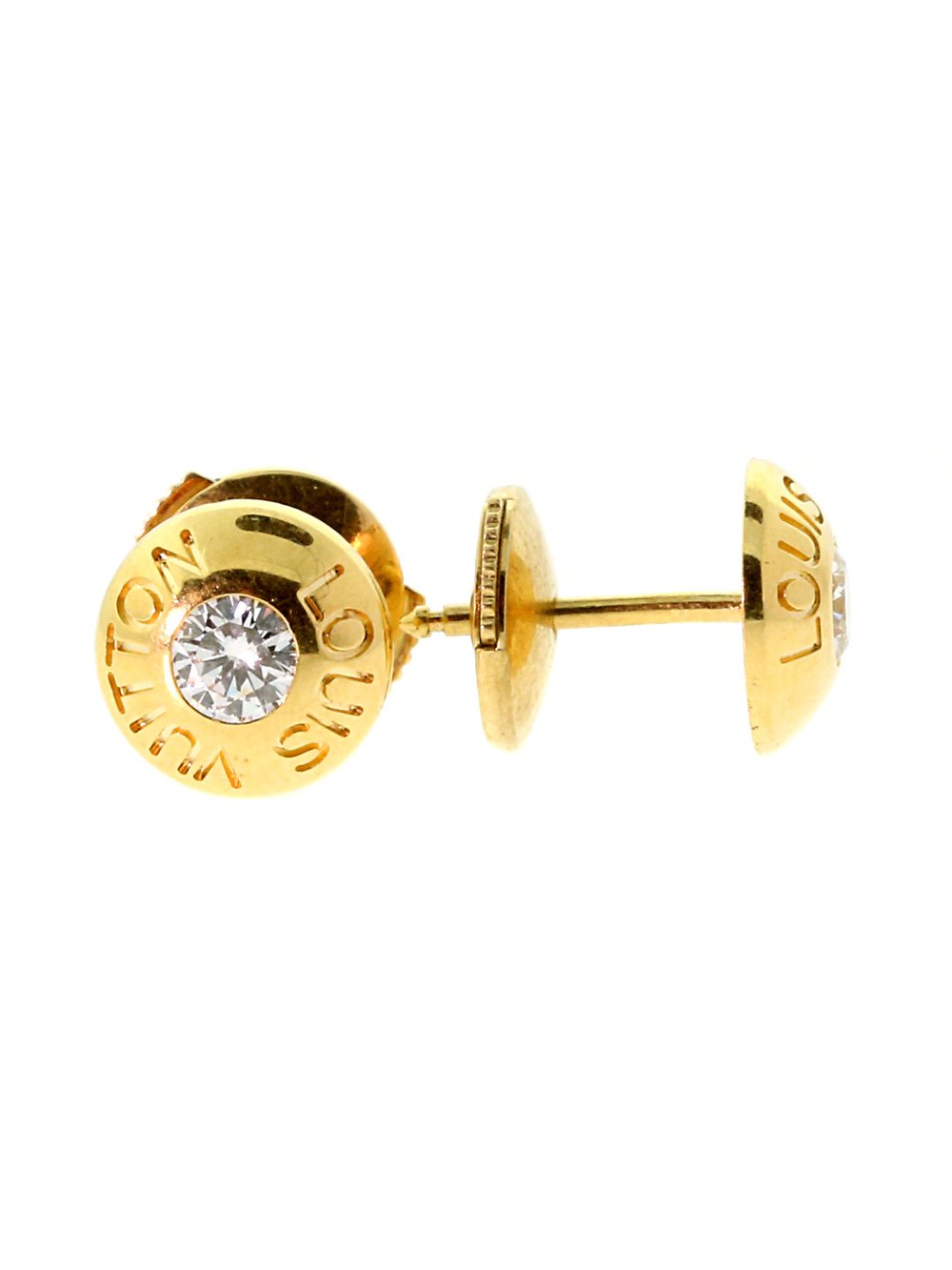 Lothtuis Vuithttton Diamond Studs Gold Earrings