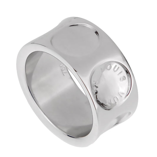 Lothtuis Vuithttton Empreinte 18k White Gold Band Ring