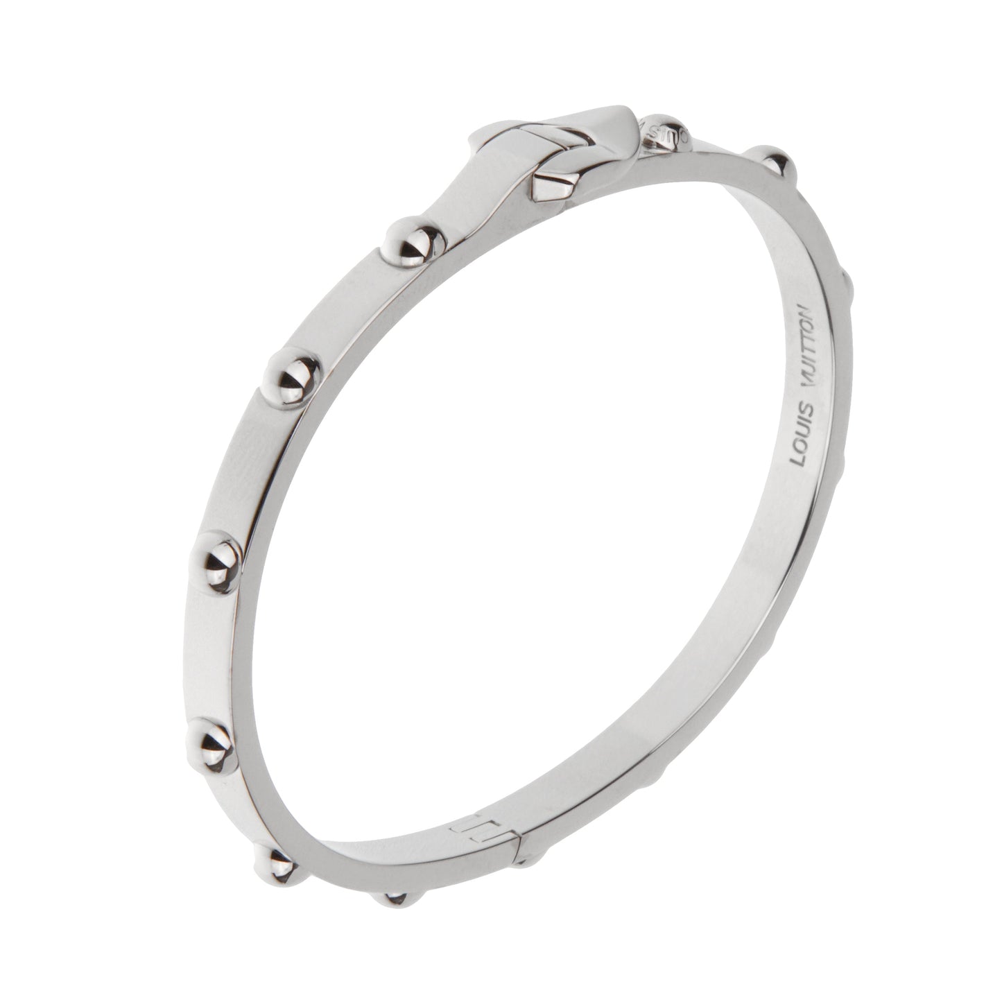Lothtuis Vuithttton Empreinte White Gold Bangle Bracelet