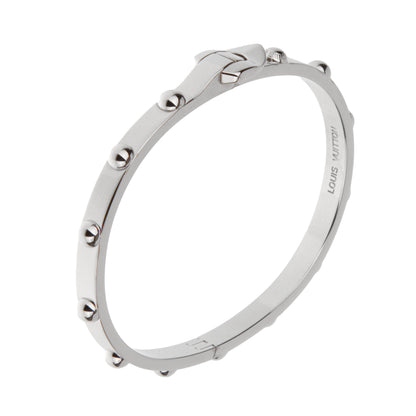 Lothtuis Vuithttton Empreinte White Gold Bangle Bracelet