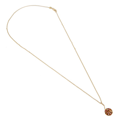 Lothtuis Vuithttton Flower Diamond Pink Sapphire Yellow Gold Necklace