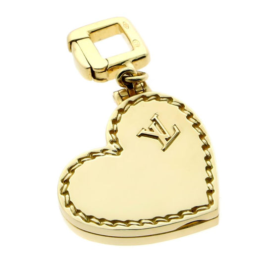Lothtuis Vuithttton Heart Locket 18k Yellow Gold Charm Pendant