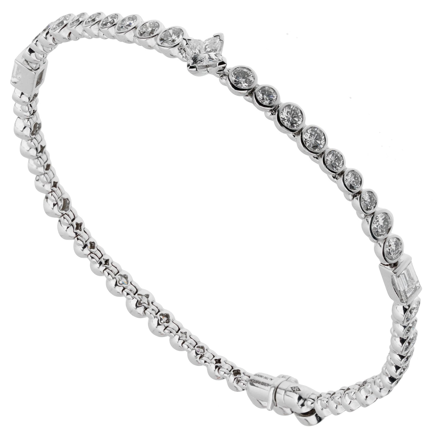 Lothtuis Vuithttton High Jewelry Diamond 18k White Gold Tennis Bracelet