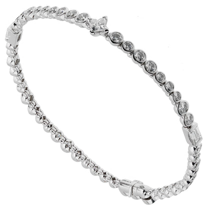 Lothtuis Vuithttton High Jewelry Diamond 18k White Gold Tennis Bracelet