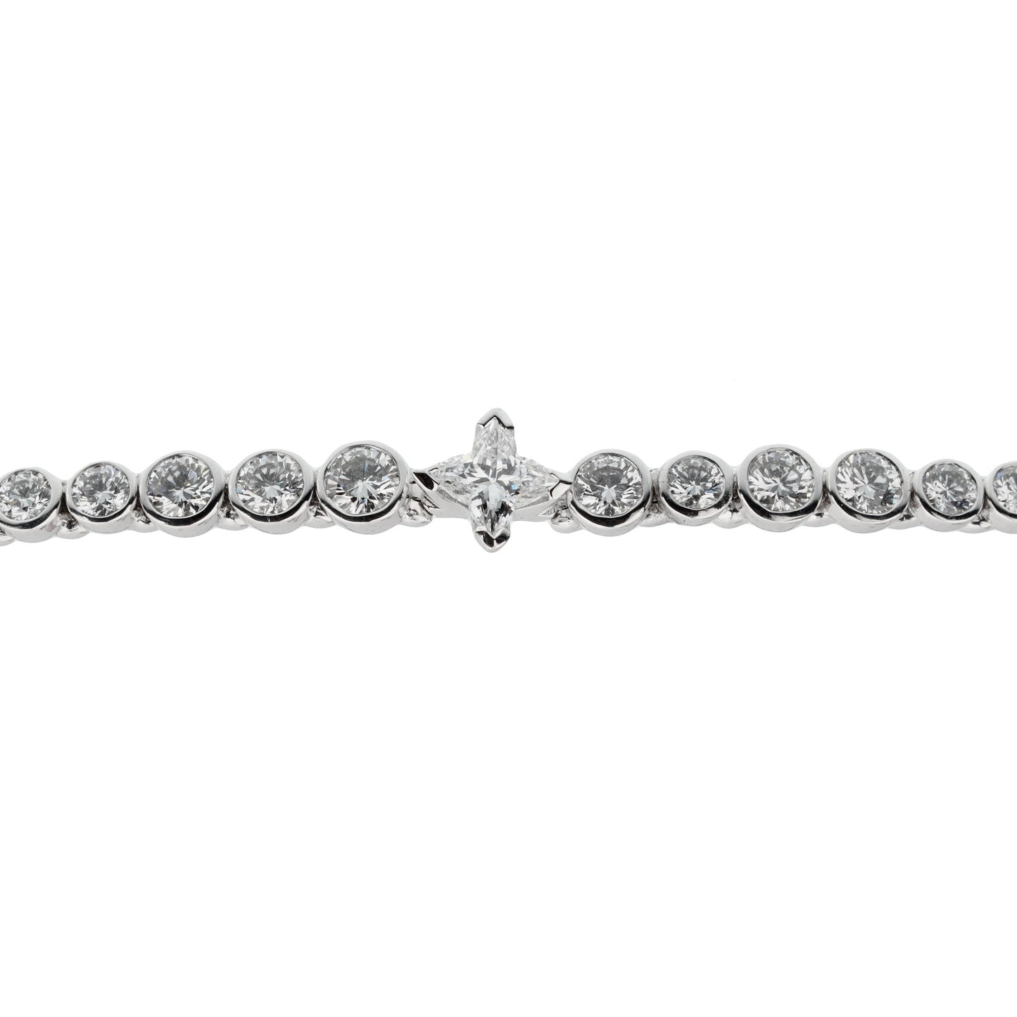 Lothtuis Vuithttton High Jewelry Diamond 18k White Gold Tennis Bracelet