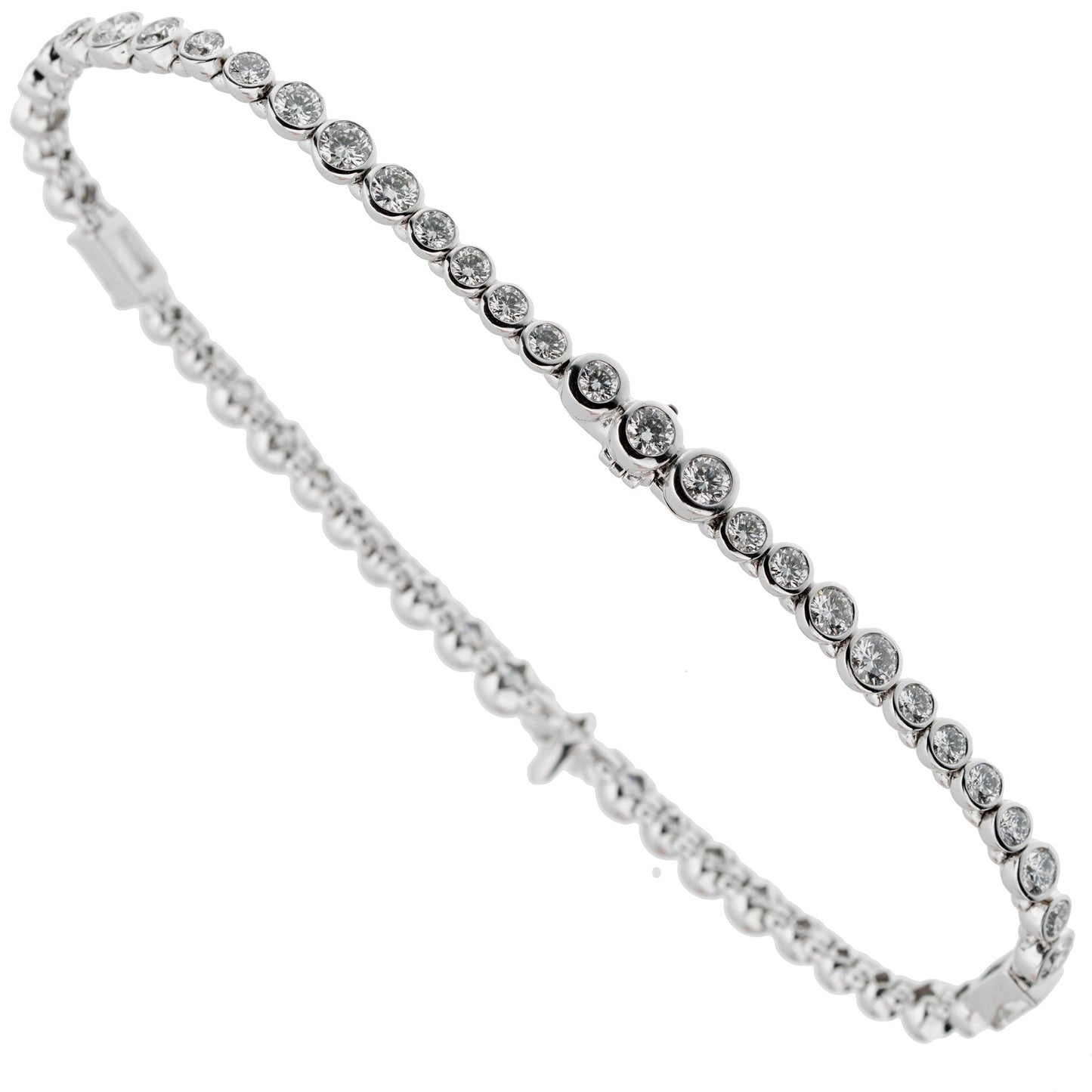 Lothtuis Vuithttton High Jewelry Diamond 18k White Gold Tennis Bracelet