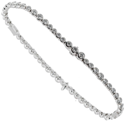 Lothtuis Vuithttton High Jewelry Diamond 18k White Gold Tennis Bracelet