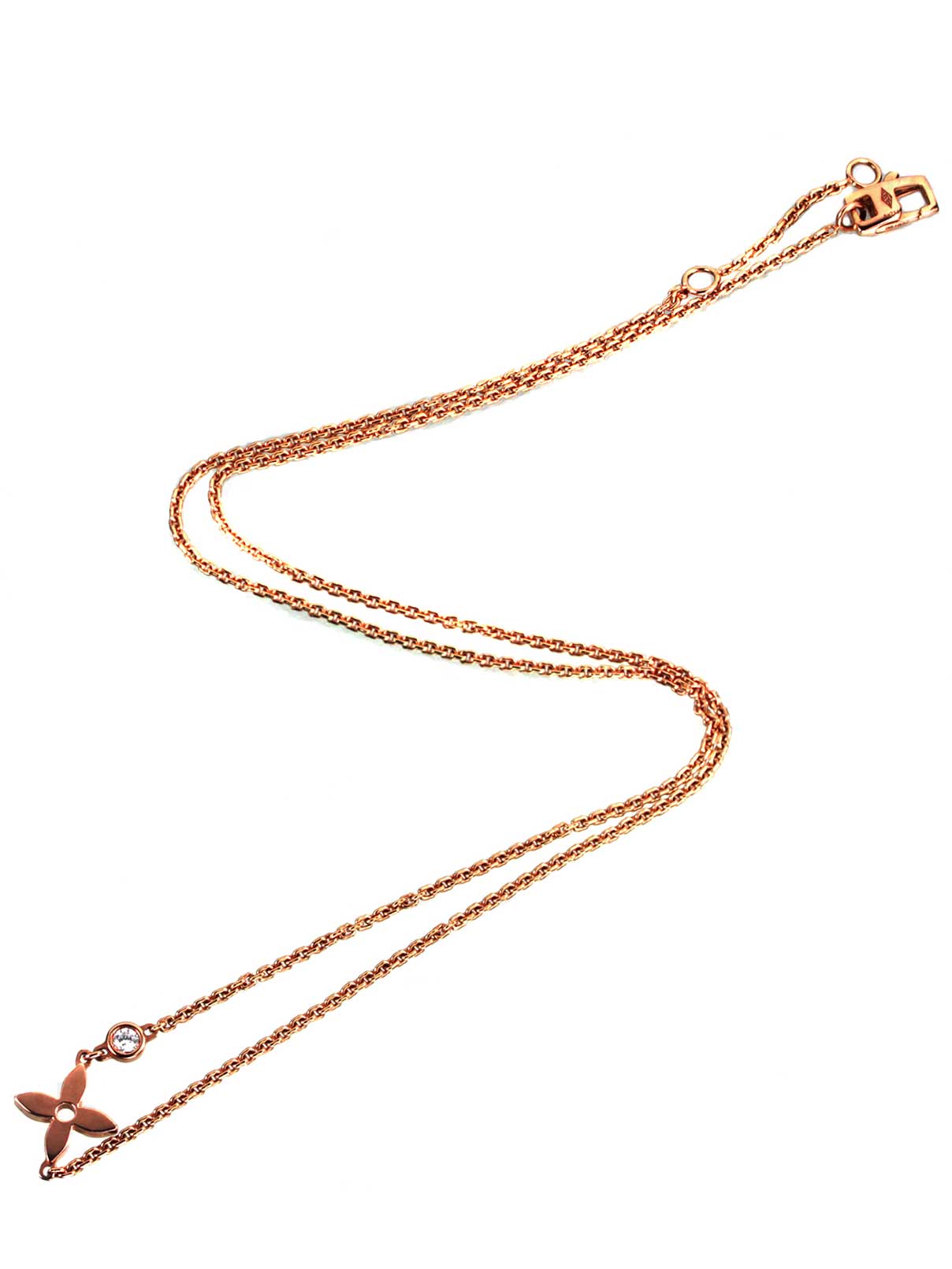 Lothtuis Vuithttton Idylle 18k Rose Gold Diamond Necklace