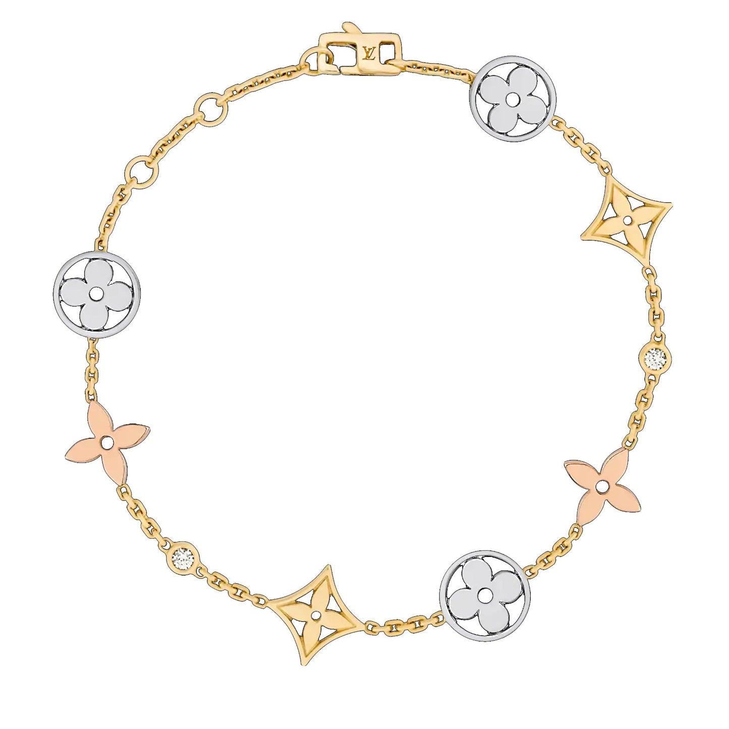 Lothtuis Vuithttton Idylle Blossom Monogram Gold Diamond Bracelet