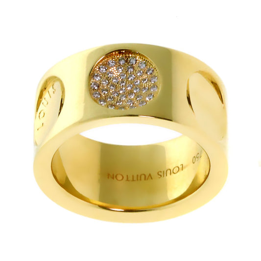 Lothtuis Vuithttton Large Empreinte Diamond Gold Ring
