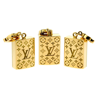 Lothtuis Vuithttton Limited Edition Mahjong Tile 18k Yellow Gold Charm Pendant