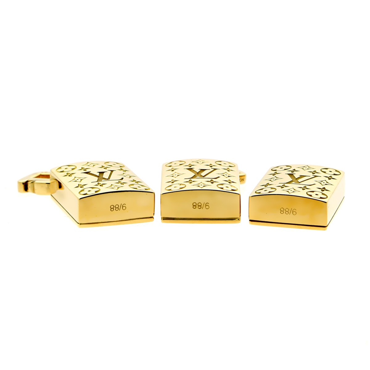 Lothtuis Vuithttton Limited Edition Mahjong Tile 18k Yellow Gold Charm Pendant