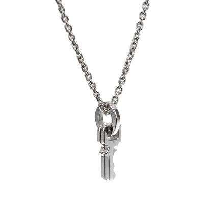 Lothtuis Vuithttton Lock it Double Key 18k White Gold Pendant Necklace