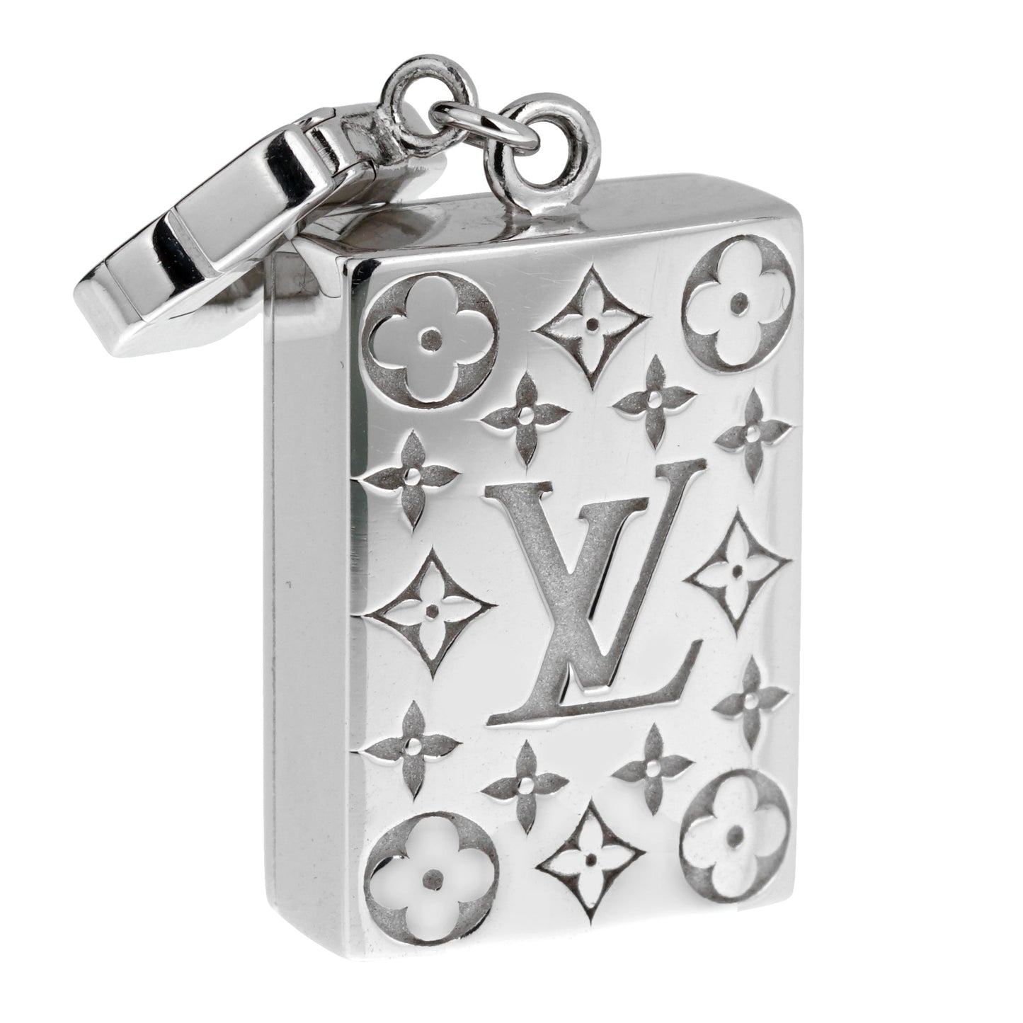Lothtuis Vuithttton Mahjong Wealth Tile 18k White Gold Charm Pendant