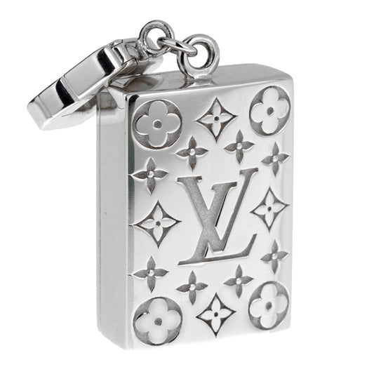 Lothtuis Vuithttton Mahjong Wealth Tile 18k White Gold Charm Pendant
