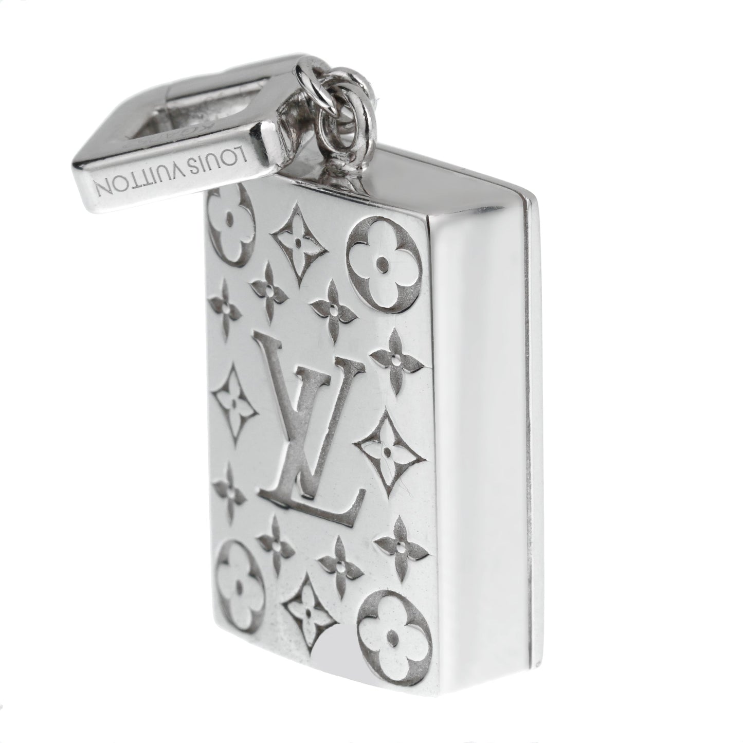 Lothtuis Vuithttton Mahjong Wealth Tile 18k White Gold Charm Pendant