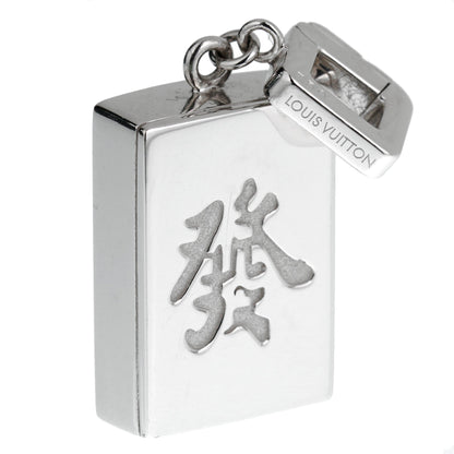 Lothtuis Vuithttton Mahjong Wealth Tile 18k White Gold Charm Pendant