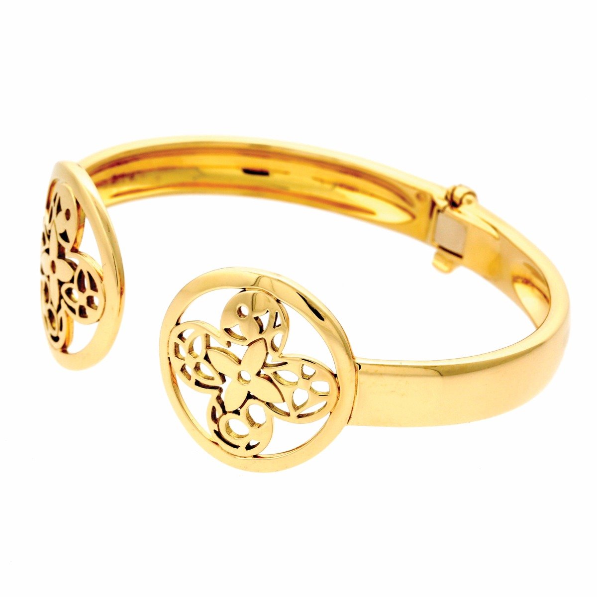 Lothtuis Vuithttton Monogram Gold Bangle Bracelet