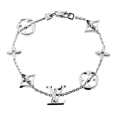 Lothtuis Vuithttton Monogram White Gold Bracelet