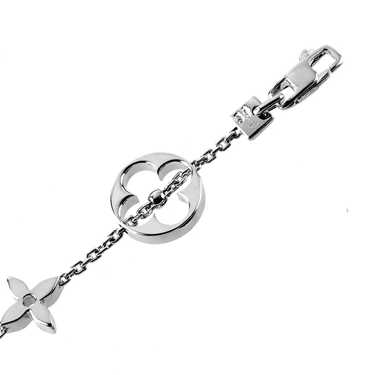 Lothtuis Vuithttton Monogram White Gold Bracelet