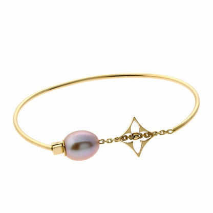 Lothtuis Vuithttton Pearl Monogram Gold Bracelet