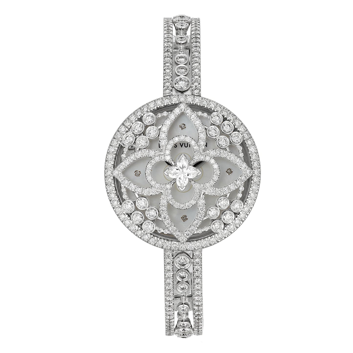 Lothtuis Vuithttton Secret 18k White Gold Diamond Womens Watch