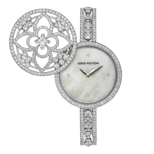 Lothtuis Vuithttton Secret 18k White Gold Diamond Womens Watch