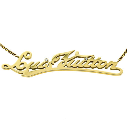 Lothtuis Vuithttton Signature Diamond 18k Yellow Gold Necklace
