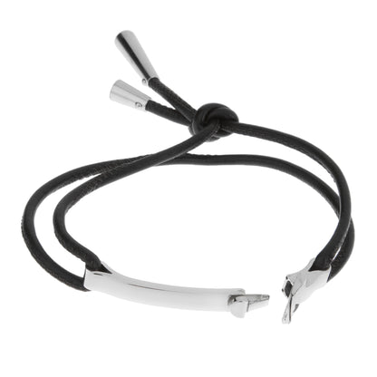 Lothtuis Vuithttton 18kt White Gold Bangle Leather Bracelet