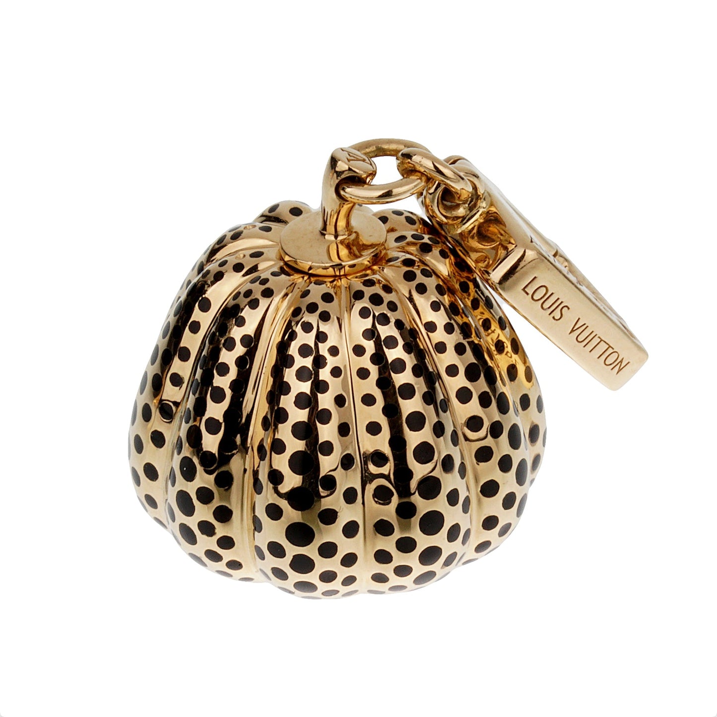 Lothtuis Vuithttton Yayoi Kusama Pumpkin 18k Yellow Gold Charm Pendant