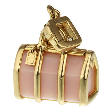 Lothtuis Vuithttton 18k Yellow Gold Rose Quartz Bag Charm