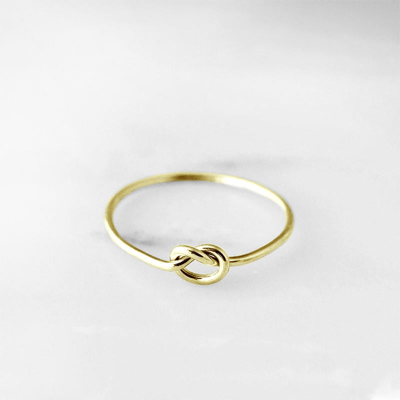 14K Gold Love Knot Ring Women's Modern Jewelry