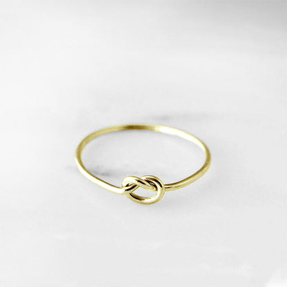 14K Gold Love Knot Ring Women's Modern Jewelry