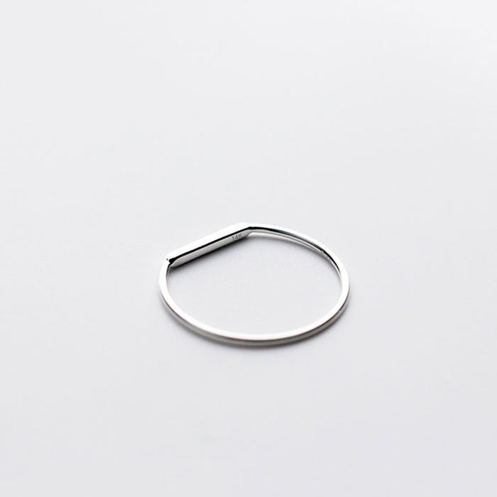 Love Ring 14k Solid White Gold Minimal Design Female Band