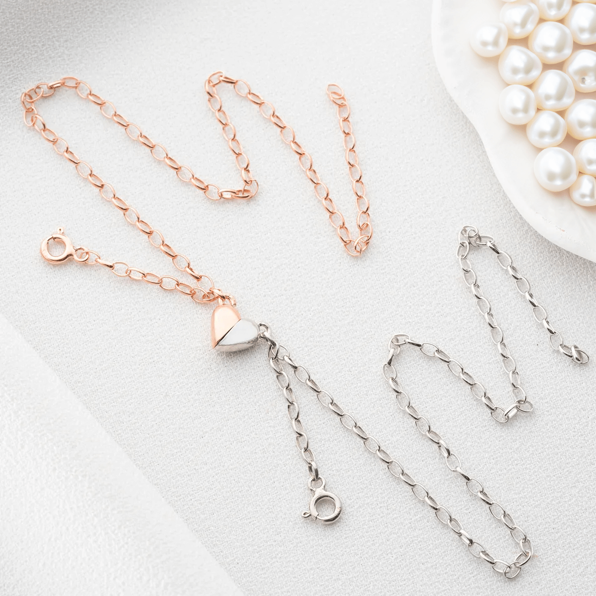 Magnetic Heart Couple Friendship Bracelet Set