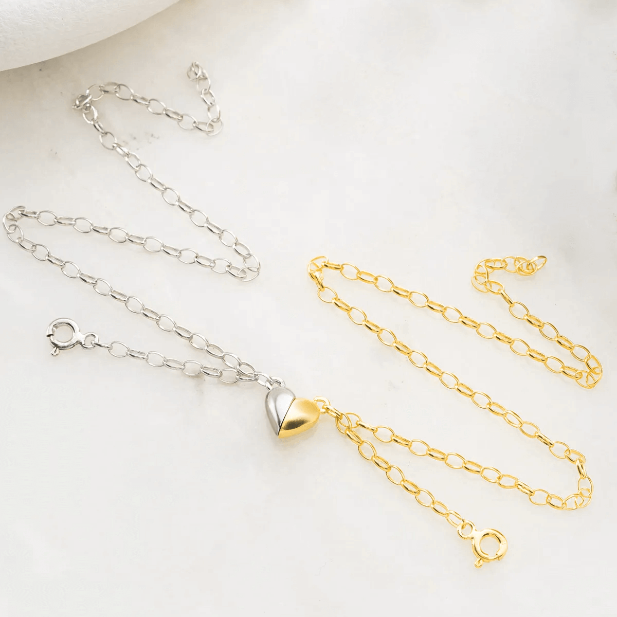 Magnetic Heart Couple Friendship Bracelet Set