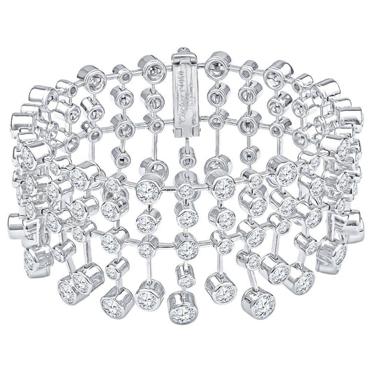 Magnificent Carthttier Diamond Platinum Tennis Bracelet