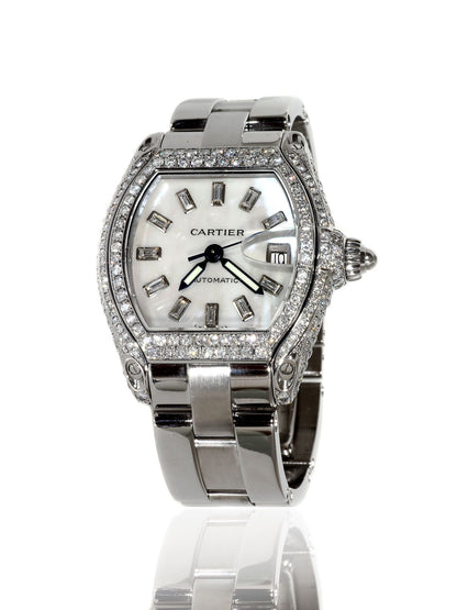 Mens Carthttier Roadster Stainless Steel Diamond Watch