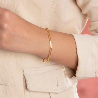 Sterling Silver Paperclip Chain Bracelet for Women