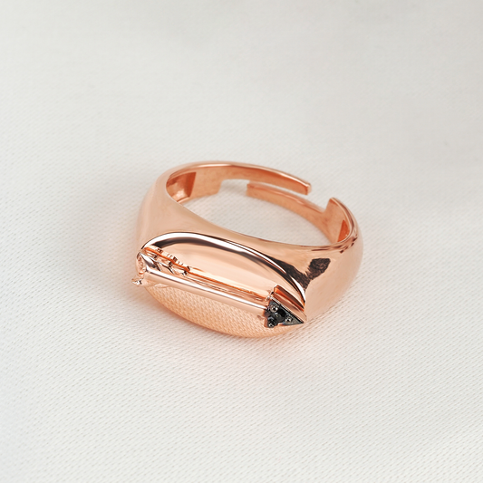 Arrow Signet Ring 925 Silver Adjustable Band