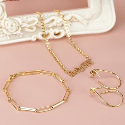 Sterling Silver Paperclip Chain Bracelet for Women