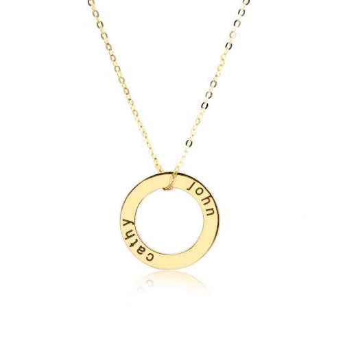 Mom Necklace Personalized Circle Charm with Name