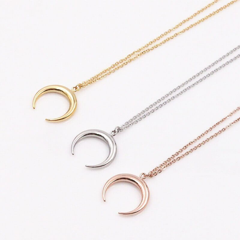 Inverted Moon Necklace in Rose Gold Vermeil Best Friend Gift