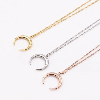 Inverted Moon Necklace in Rose Gold Vermeil Best Friend Gift