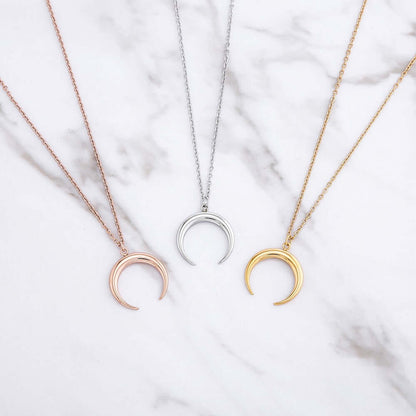 Inverted Moon Necklace in Rose Gold Vermeil Best Friend Gift