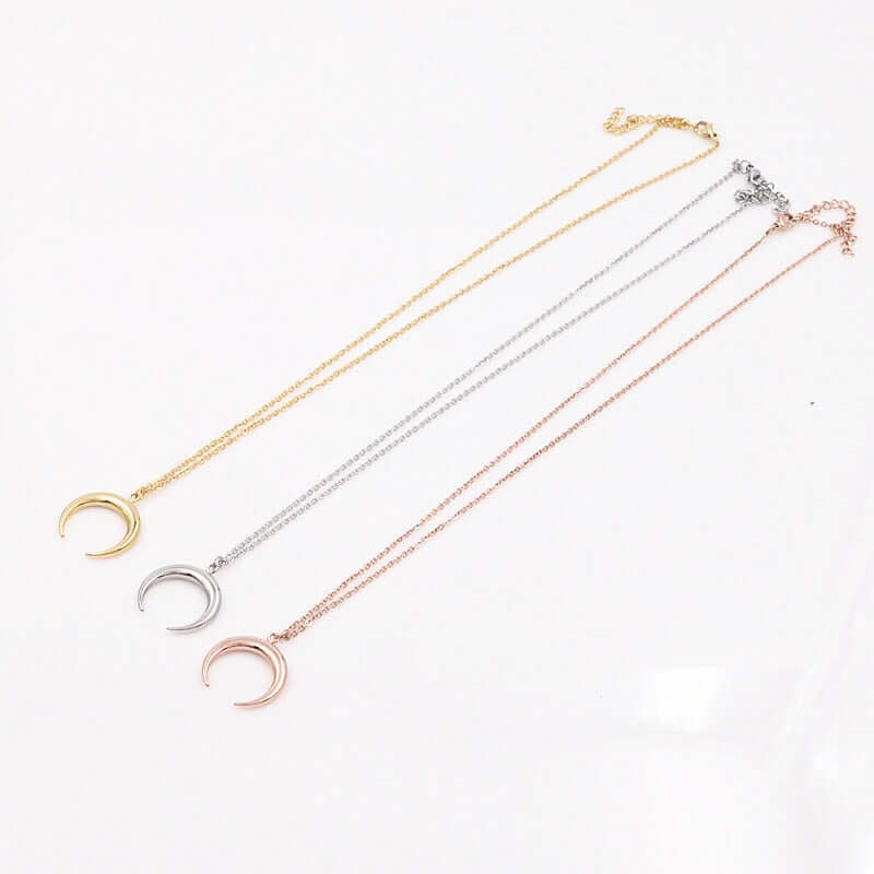 Inverted Moon Necklace in Rose Gold Vermeil Best Friend Gift