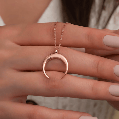 Inverted Moon Necklace in Rose Gold Vermeil Best Friend Gift