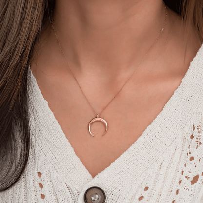 Inverted Moon Necklace in Rose Gold Vermeil Best Friend Gift